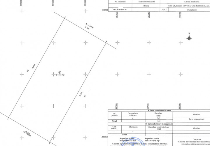 Teren intravilan-1090mp,30 ml deschidere in Pantelimon-Centura