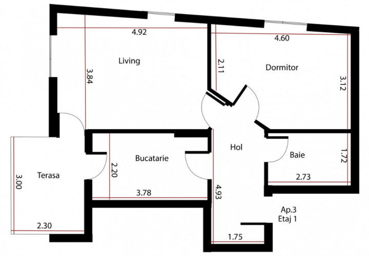 Apartament cu doua camere,59 mp ,incalzire in pardoseala,etaj 1,finalizat